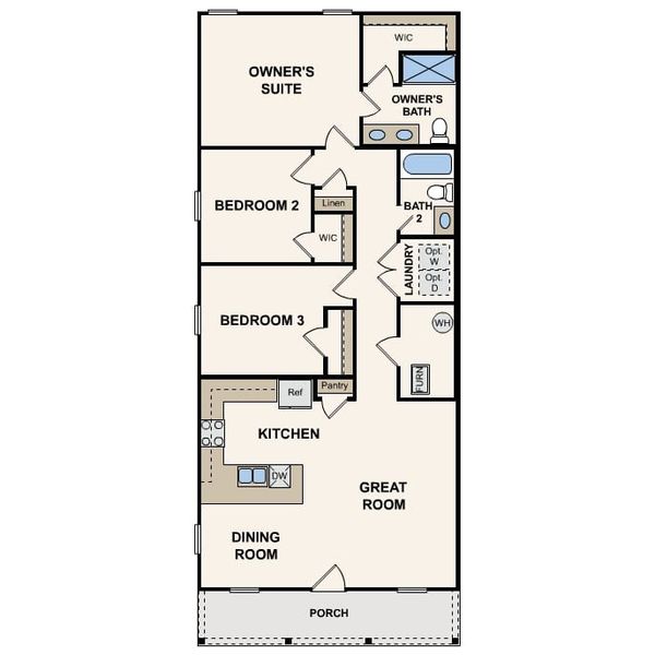 2D floor plan layout of this home in Sunny Hills, Chipley, FL (Image 2).