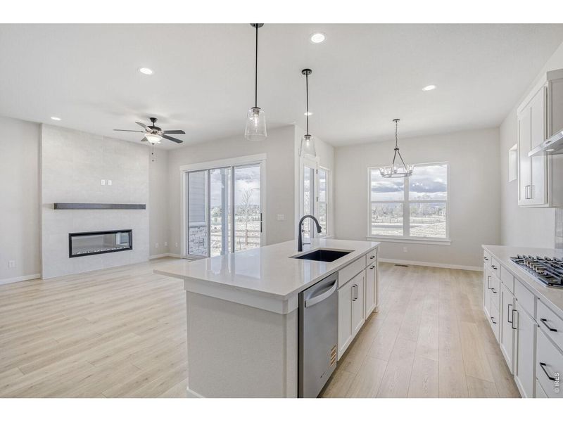 Furnished interior view inside a new home in RainDance, Windsor (Image 6).