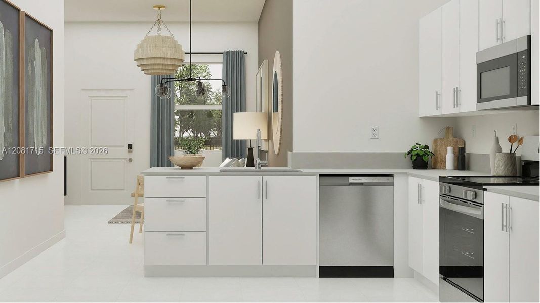Furnished interior view inside a new home in Emerald Palms, Miami (Image 6).
