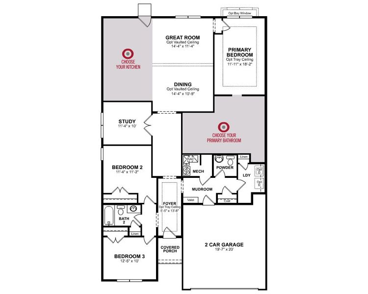 2D floor plan layout of this home in Ambridge, Conway, SC (Image 1).