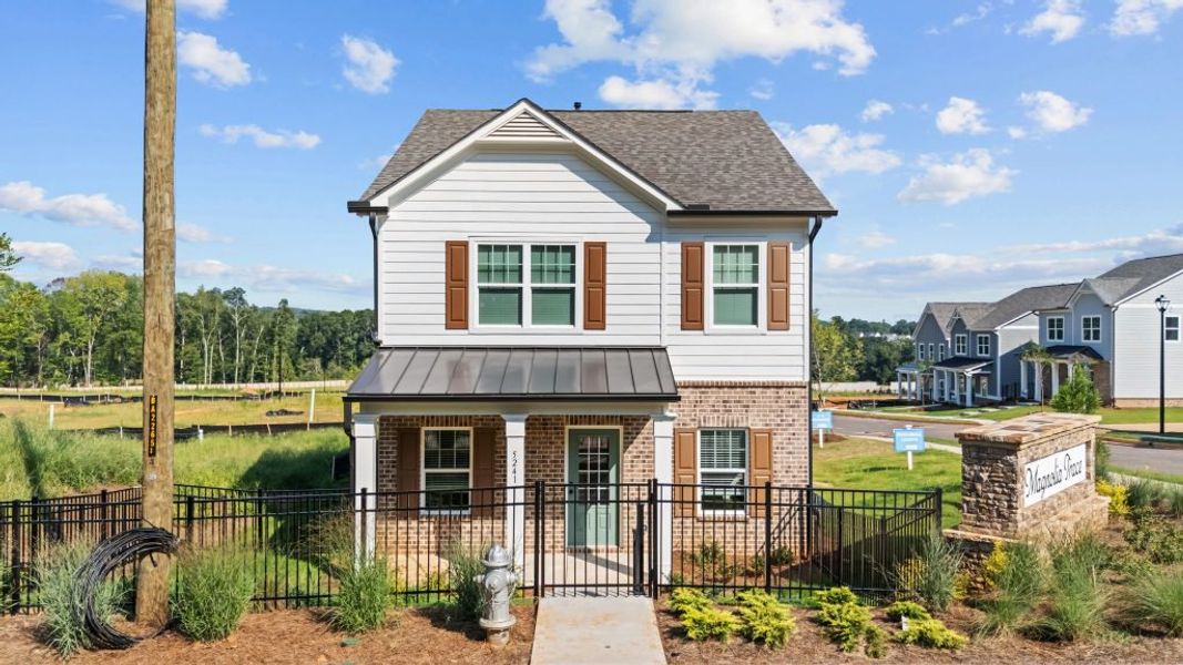 Representative exterior photo of a completed home built from the Kinsley by Piedmont Residential in Magnolia Trace, Flowery Branch, GA (Image 23).