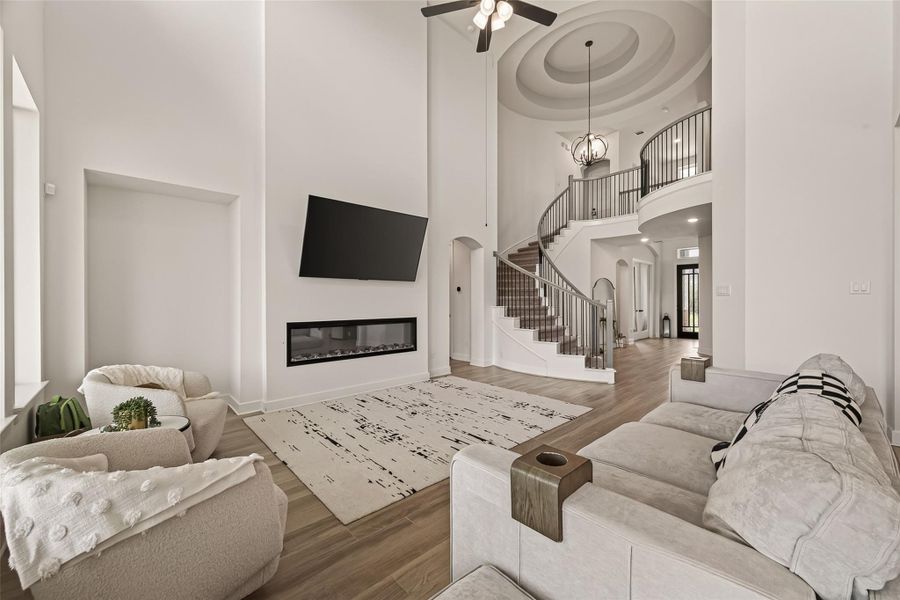 This bright and airy living space offers an open layout designed for everyday living. This bright and airy living space offers an open layout designed for everyday living.