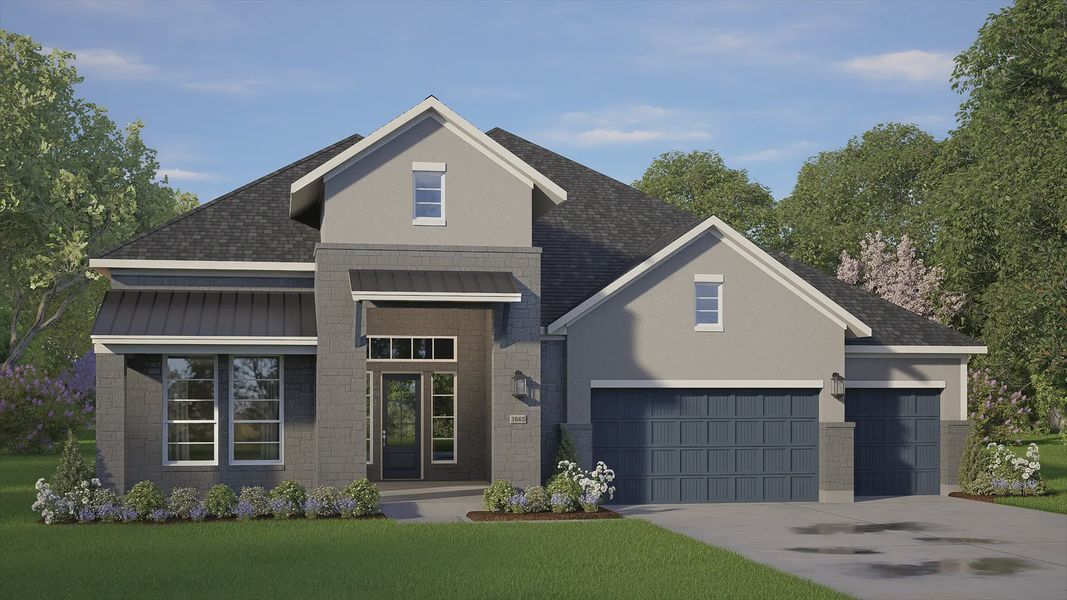 Representative exterior photo of a completed home built from the Scheffler by Chesmar Homes in Riceland 60',65',70', Mont Belvieu, TX (Image 4). Representative exterior photo of a completed home built from the Scheffler by Chesmar Homes in Riceland 60',65',70', Mont Belvieu, TX (Image 4).