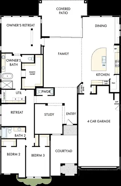 2D floor plan layout of this home in Canyon Views – 70’ Sunrise Series, Litchfield Park, AZ (Image 2). 2D floor plan layout of this home in Canyon Views – 70’ Sunrise Series, Litchfield Park, AZ (Image 2).