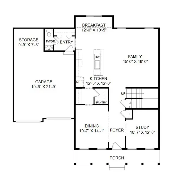 2D floor plan layout for the Addison by Keystone Custom Homes in Windermere Farms, Waxhaw, NC (Image 4).