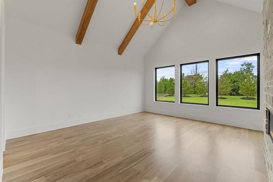 Vaulted White Oak Beamed ceiling Treatments