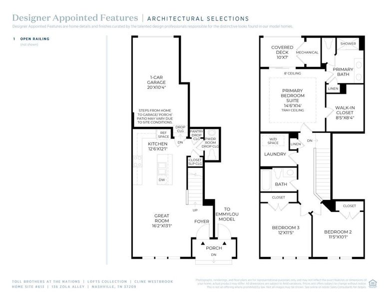 2D floor plan layout of this home in The Nations, Nashville, TN (Image 4).