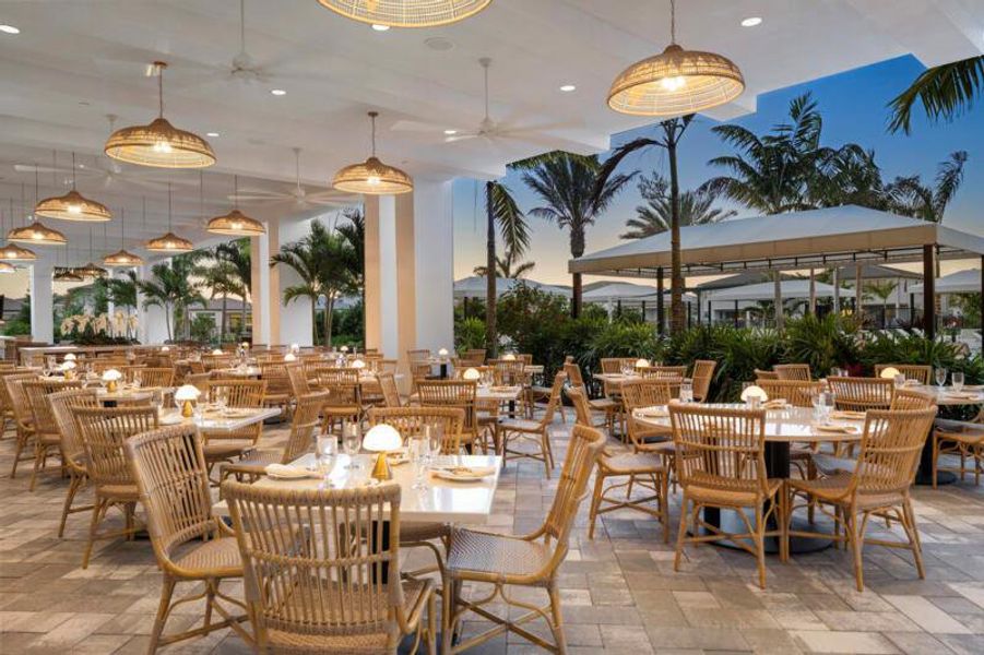 LOE Clubhouse-Outdoor Dining Dusk-3357 LOE Clubhouse-Outdoor Dining Dusk-3357