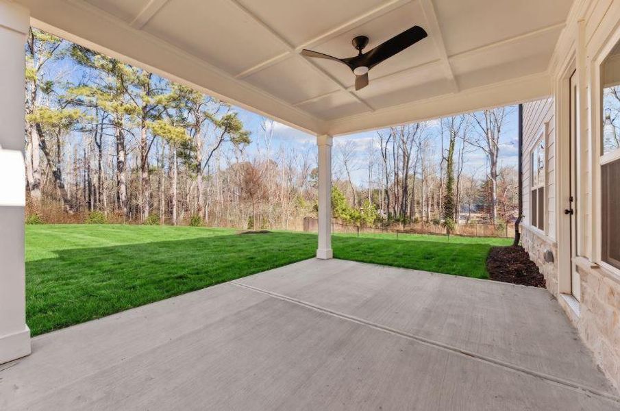 Exterior details and patio area of a home in Hillshire, Cumming (Image 3).