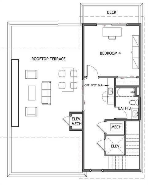 2D floor plan layout of this home in The Gathering Alpharetta, Alpharetta, GA (Image 5).
