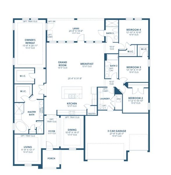 2D floor plan layout for the Key Largo I by Homes by WestBay in Pasadena Woods, Wesley Chapel, FL (Image 3). 2D floor plan layout for the Key Largo I by Homes by WestBay in Pasadena Woods, Wesley Chapel, FL (Image 3).