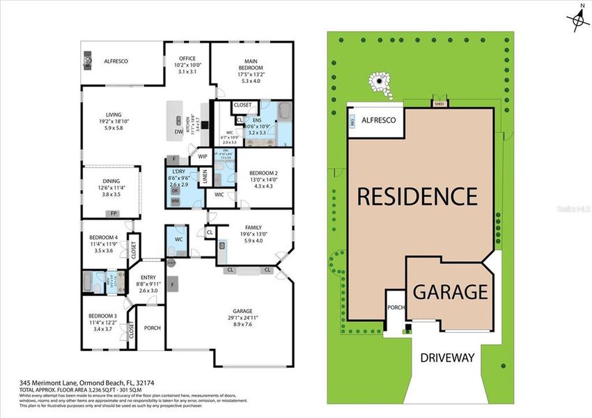 2D floor plan layout of this home in Archers Mill, Ormond Beach, FL (Image 5).