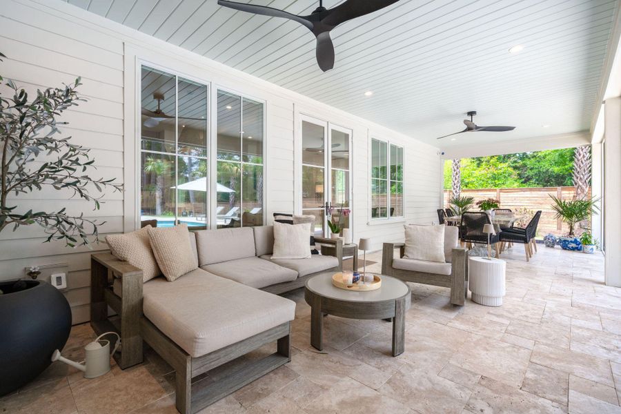 Exterior details and patio area of a home in , Johns Island (Image 37).