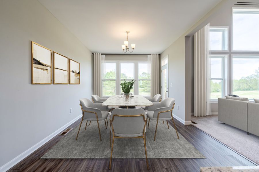Representative furnished interior of a home built from the Rhodes by Fischer Homes in Twin Lakes, Hoschton (Image 10).