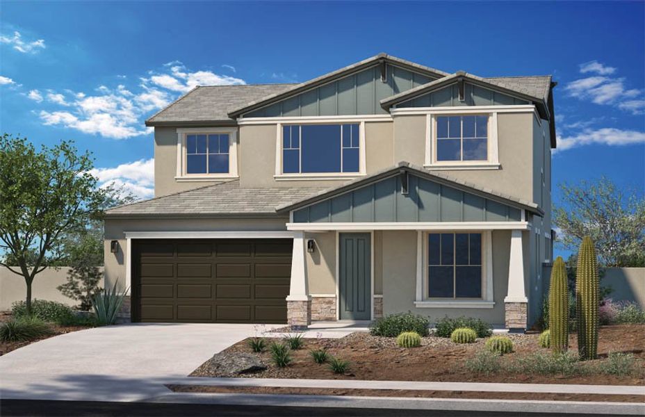 Representative exterior photo of a completed home built from the 2908 by Homes by Towne in Alora at Ironwing, Litchfield Park, AZ (Image 5).