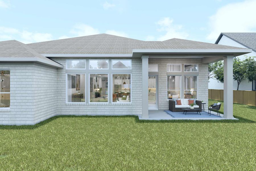 Representative exterior details of a home built from the The Marigold by David Weekley Homes in Dunham Pointe 65' Homesites, Cypress (Image 3).