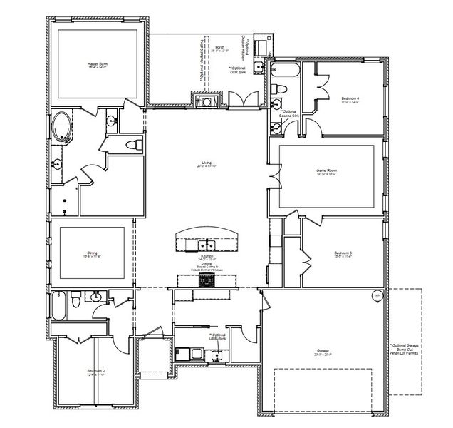 2D floor plan layout for the The Savannah by Reece Homes in Greens Prairie Reserve, College Station, TX (Image 3). 2D floor plan layout for the The Savannah by Reece Homes in Greens Prairie Reserve, College Station, TX (Image 3).
