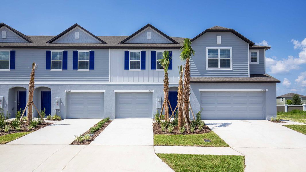 Front exterior of a new home in Mirada, San Antonio, FL, highlighting curb appeal (Image 2). Front exterior of a new home in Mirada, San Antonio, FL, highlighting curb appeal (Image 2).