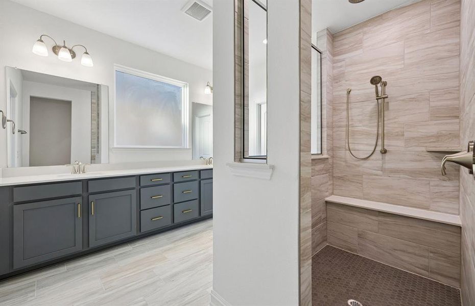 Owner's bath with stunning shower Owner's bath with stunning shower