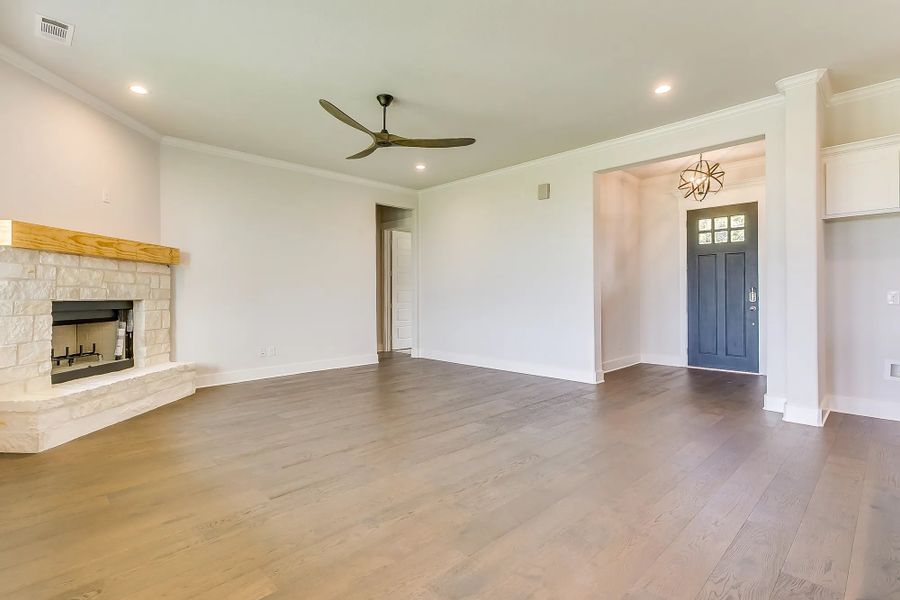 Representative unfurnished interior of a home built from the The Macy by Elmwood Custom Homes in Matthews Farm, Venus (Image 33). Representative unfurnished interior of a home built from the The Macy by Elmwood Custom Homes in Matthews Farm, Venus (Image 33).