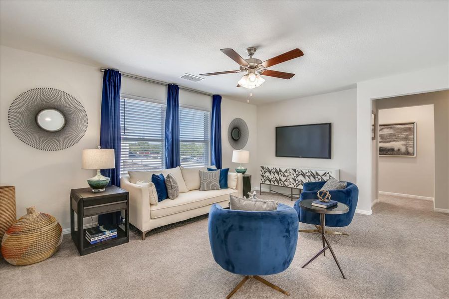 Furnished interior view inside a new home in Crosswinds, Kyle (Image 9).