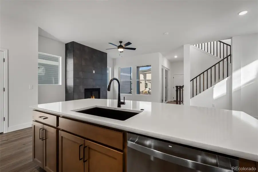 Furnished interior view inside a new home in Revel Crossing at Wolf Ranch – The Outlook Collection, Colorado Springs (Image 6).