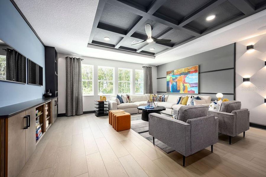 Furnished interior view inside a new home in Solace at Corner Lake, Orlando (Image 18).