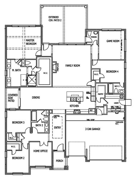 2D floor plan layout of this home in Riverstone, Georgetown, TX (Image 5).