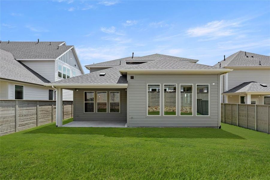 Front exterior of a new home in Treeline, Justin, TX, highlighting curb appeal (Image 18).