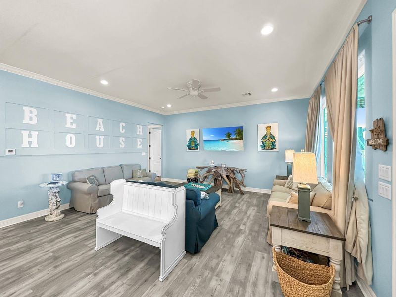 Furnished interior view inside a new home in , Crystal Beach (Image 9). Furnished interior view inside a new home in , Crystal Beach (Image 9).