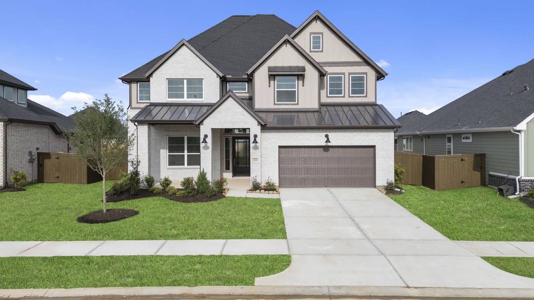 Front exterior of a new home in Attwater 55s, Waller, TX, highlighting curb appeal (Image 24).