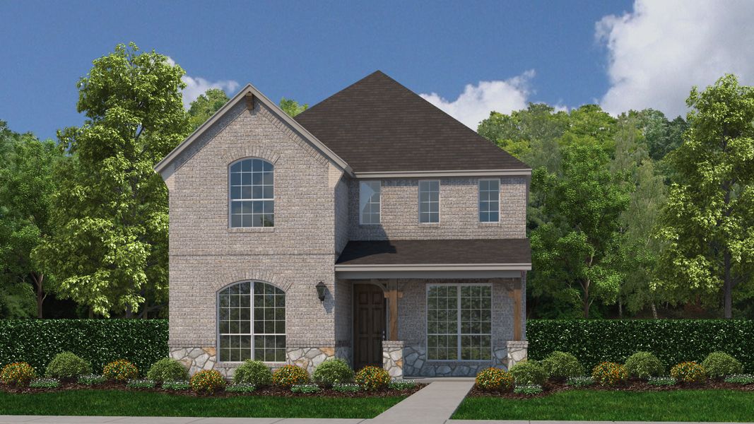 Plan 1405 Elevation A w/ Stone