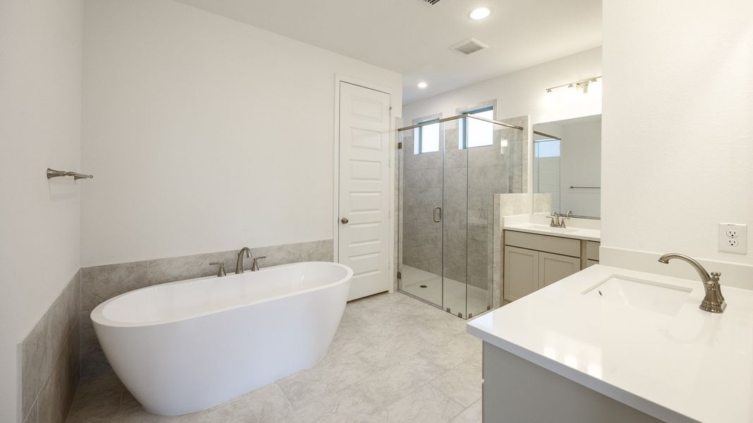 Furnished interior view inside a new home in Lariat 45', Liberty Hill (Image 6).