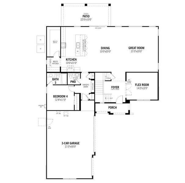 2D floor plan layout of this home in Miravida, Surprise, AZ (Image 3).