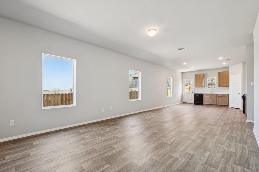 From Living Room to Dining & Kitchen