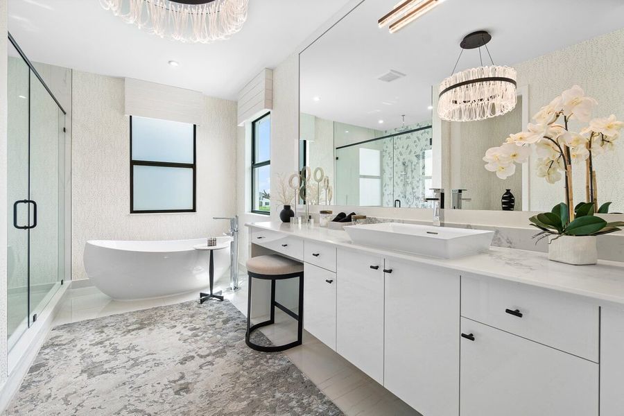 Furnished interior view inside a new home in Solana Bay at Avenir, Palm Beach Gardens (Image 6).