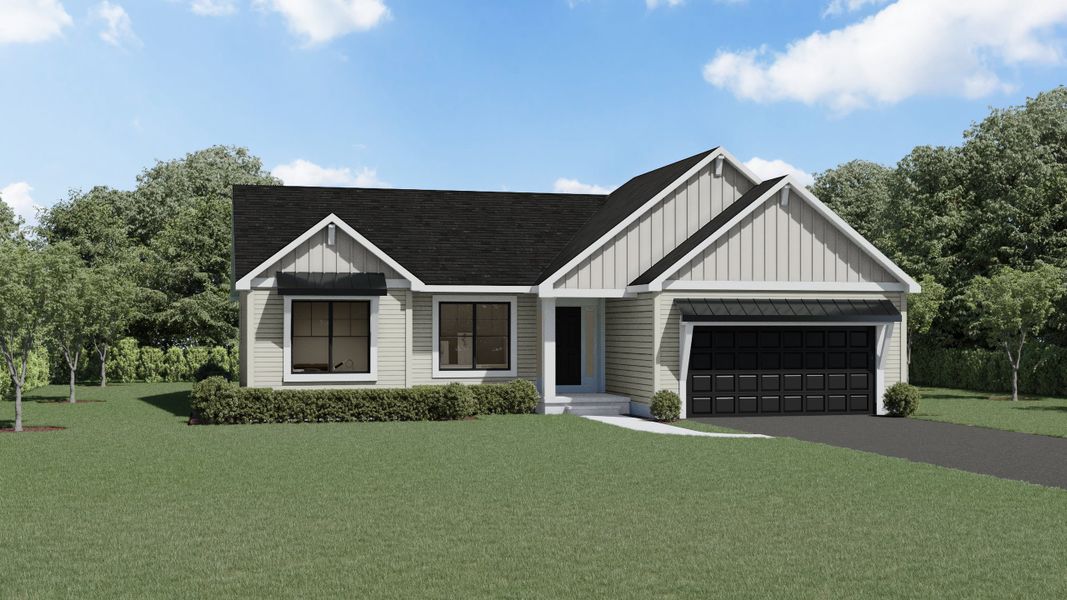 Representative exterior photo of a completed home built from the The Mallory by Forbes Capretto Homes in Wheatfield Crossing, North Tonawanda, NY (Image 9).