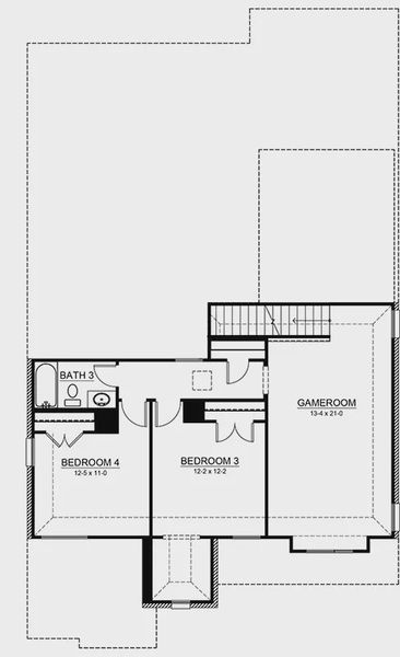 2D floor plan layout for the Becker by Cambridge Homes in Tinsley Meadows, Van Alstyne, TX (Image 5).