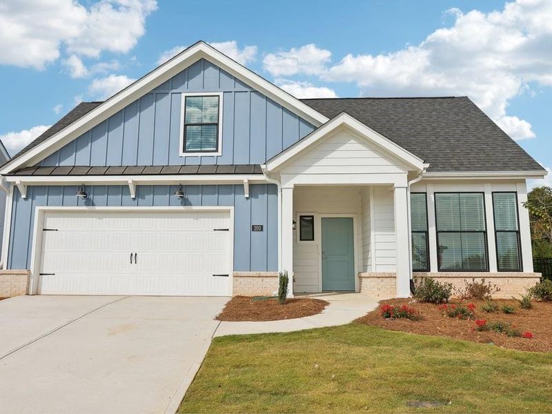 Front exterior of a new home in , Holly Springs, GA, highlighting curb appeal (Image 23).
