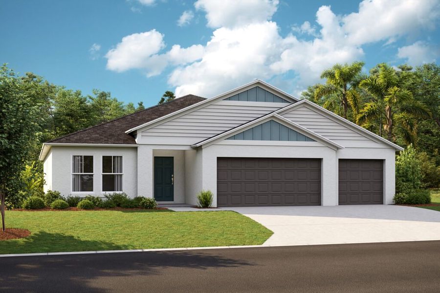 Representative exterior photo of a completed home built from the Jazmin by Casa Fresca Homes in Pasadena Landing, Wesley Chapel, FL (Image 6).
