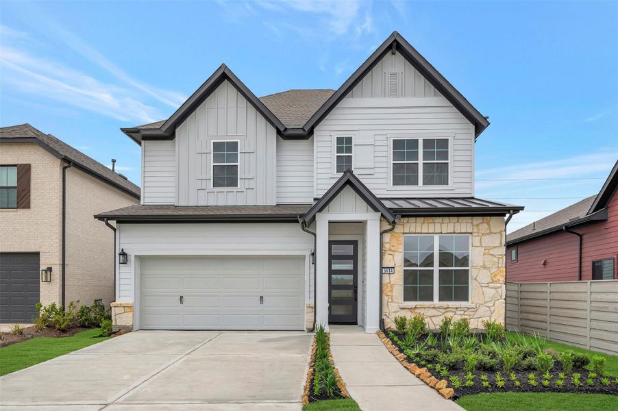 Front exterior of a new home in Pomona - Reserve Collection, Manvel, TX, highlighting curb appeal (Image 25).