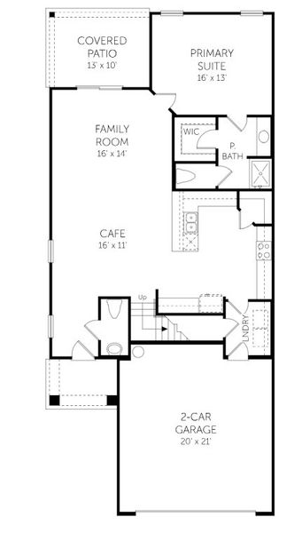 2D floor plan layout for the Springfield II - Single Family Homes by Dream Finders Homes in Amberly, Green Cove Springs, FL (Image 3).