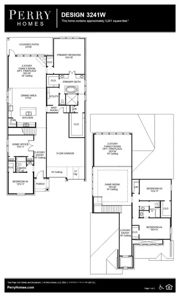 2D floor plan layout of this home in Amira 50', Tomball, TX (Image 2).
