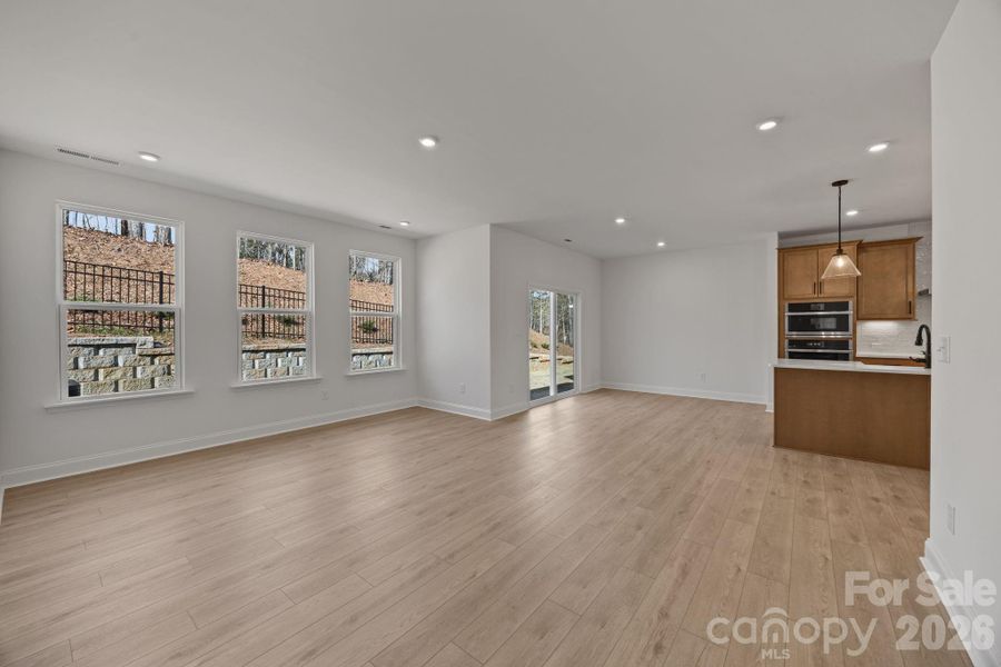 Living room looking at kitchen