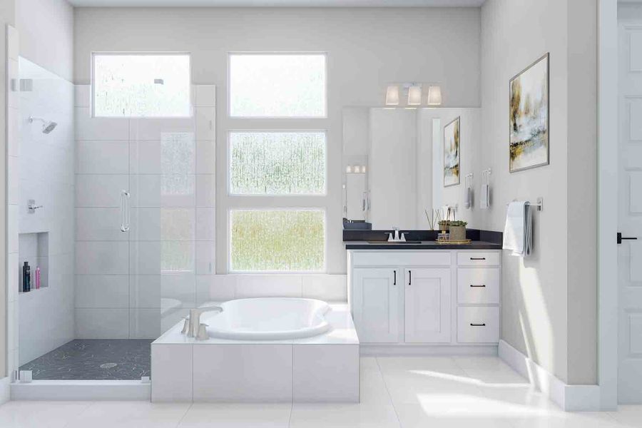 Furnished interior view inside a new home in Trillium 60′, Richmond (Image 10).