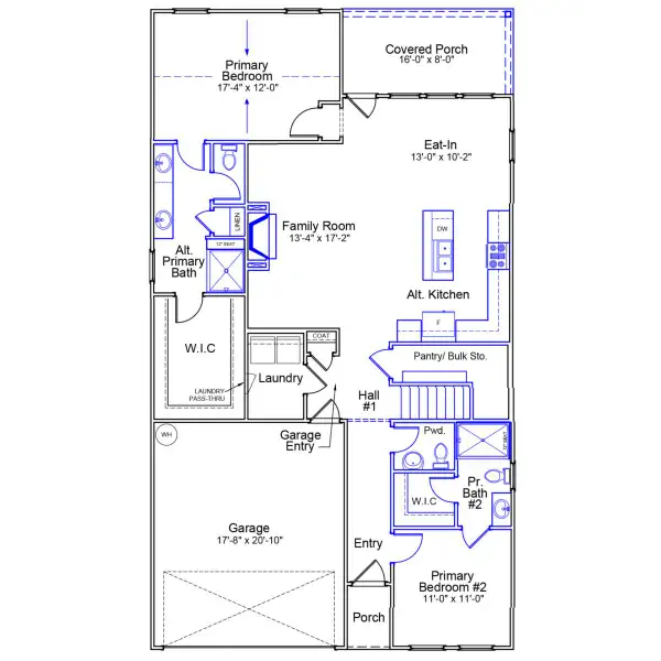 2D floor plan layout of this home in Ovation at Sweetbrier, Durham, NC (Image 3).