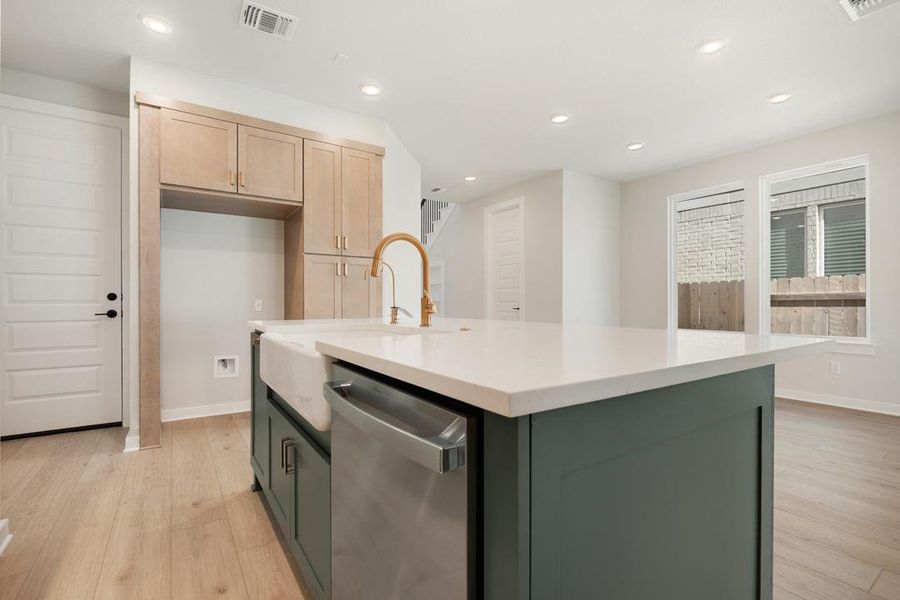 Furnished interior view inside a new home in Terrace Collection at Lariat, Liberty Hill (Image 6). Furnished interior view inside a new home in Terrace Collection at Lariat, Liberty Hill (Image 6).