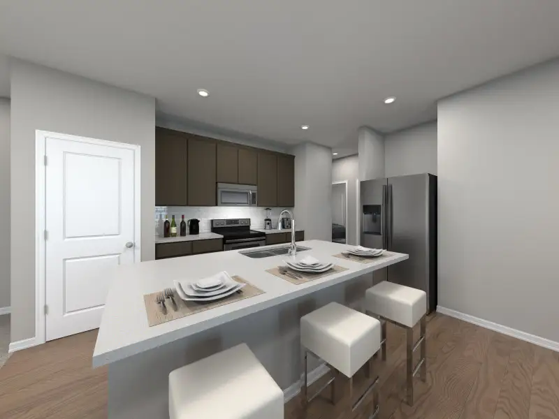 Furnished interior view inside a new home in Colony at Cole Springs - Arbor Collection, Buda (Image 3).