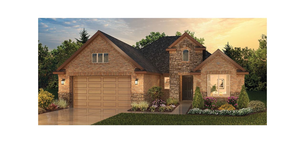 Representative exterior photo of a completed home built from the Bella by Robson Resort Communities in Robson Ranch Texas, Denton, TX (Image 5). Representative exterior photo of a completed home built from the Bella by Robson Resort Communities in Robson Ranch Texas, Denton, TX (Image 5).