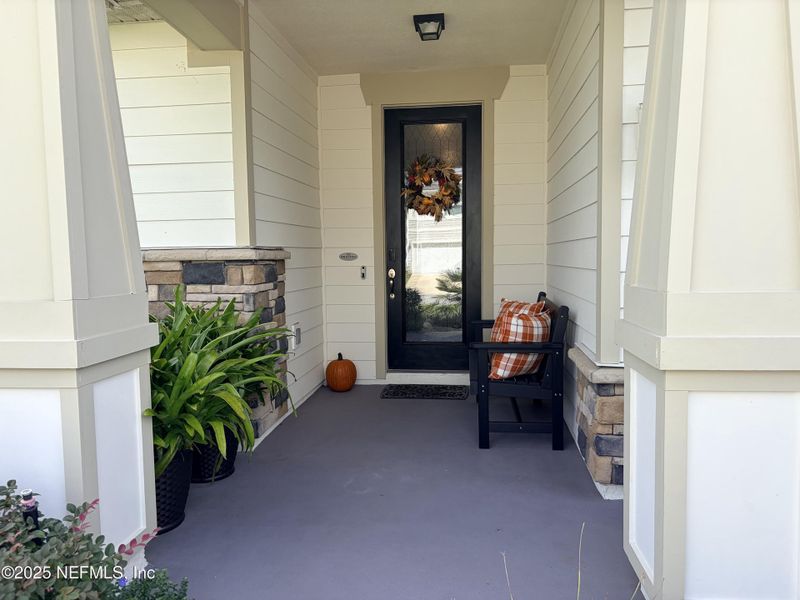 Exterior details and patio area of a home in The Trails at Grand Oaks, St. Augustine (Image 3).
